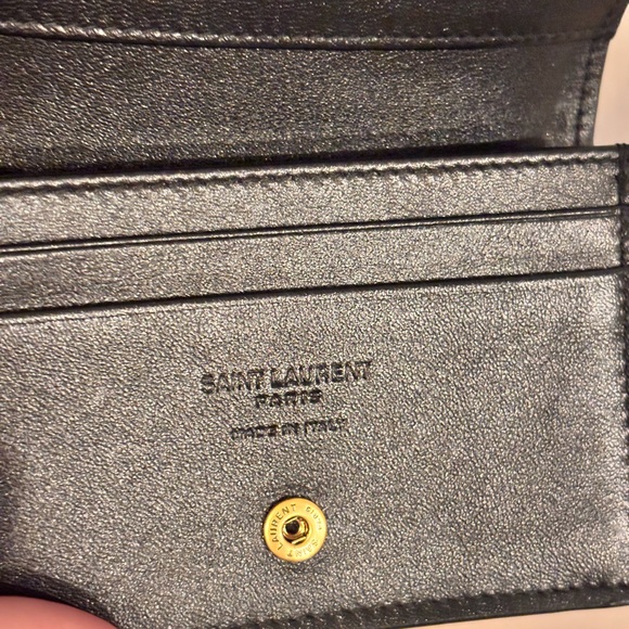 Saint Laurent Black Patent Leather Small Compact Card Holder Wallet W/ COA NWT - Picture 9 of 15